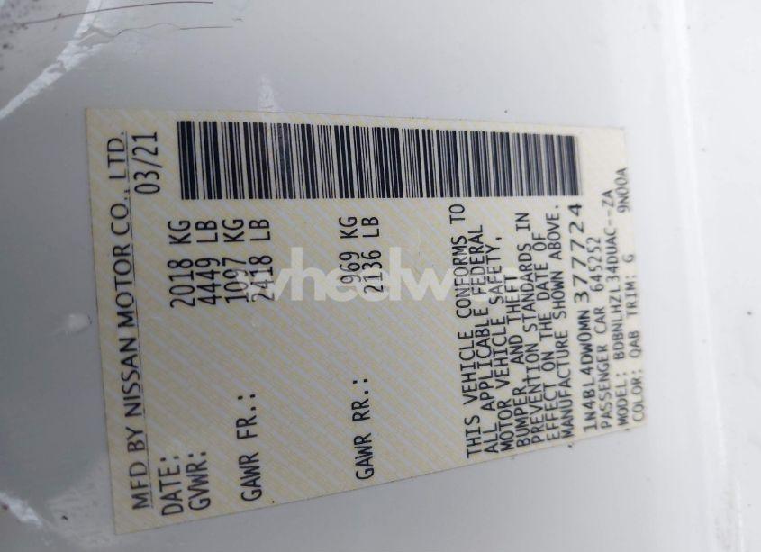 Photo 9 of 2021 Nissan Altima SV INTELLIGENT AWD (VIN 1N4BL4DW0MN377724)