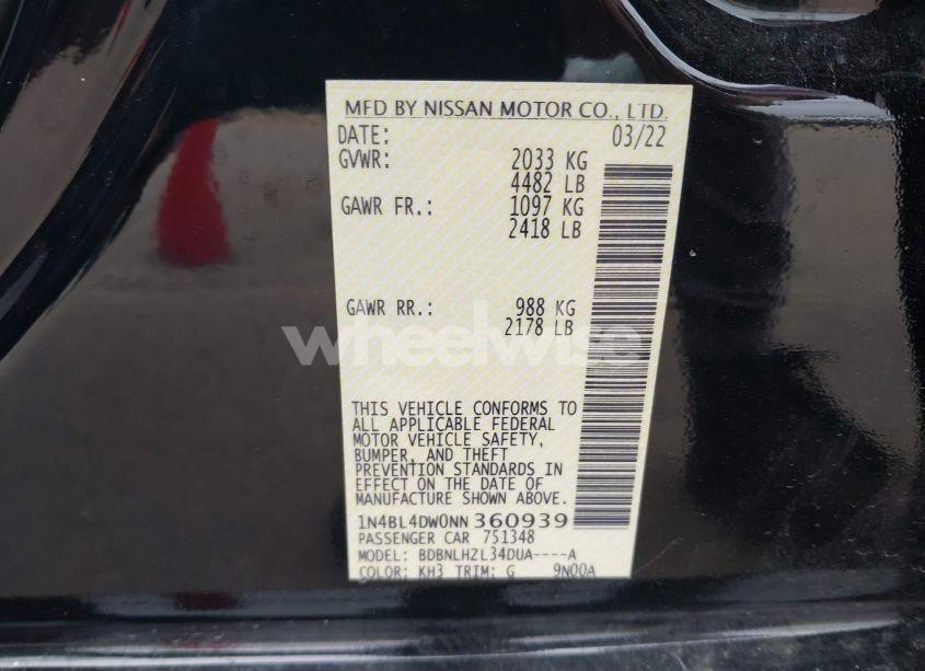 Photo 9 of 2022 Nissan Altima SV INTELLIGENT AWD (VIN 1N4BL4DW0NN360939)