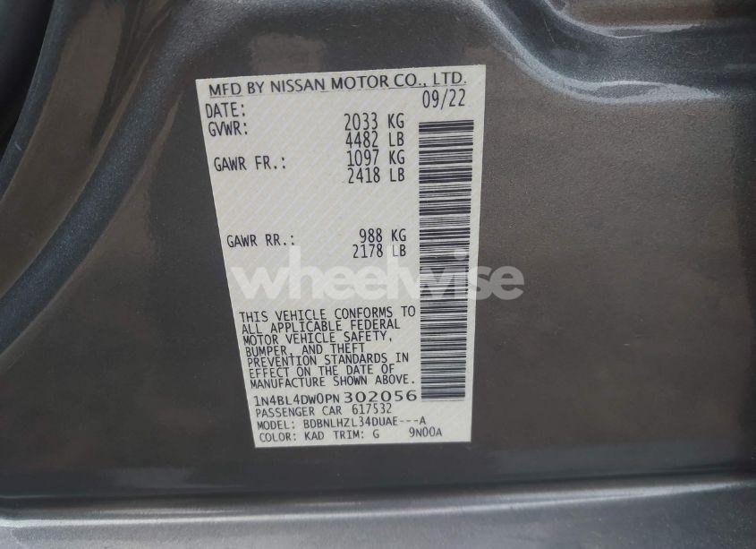 Photo 9 of 2023 Nissan Altima SV INTELLIGENT AWD (VIN 1N4BL4DW0PN302056)