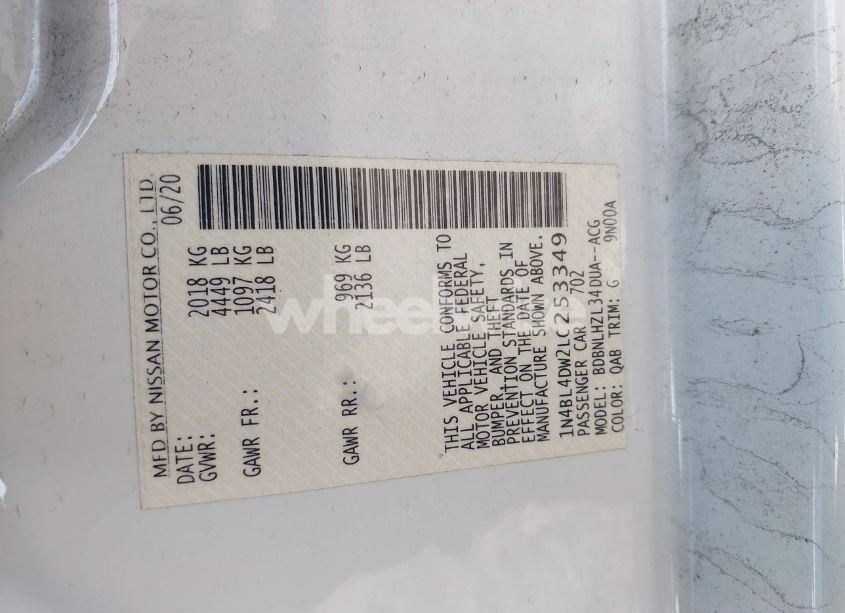 Photo 9 of 2020 Nissan Altima SV INTELLIGENT AWD (VIN 1N4BL4DW2LC253349)