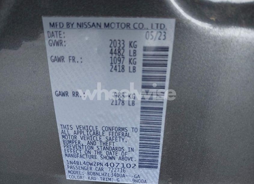 Photo 9 of 2023 Nissan Altima SV INTELLIGENT AWD (VIN 1N4BL4DW2PN407102)