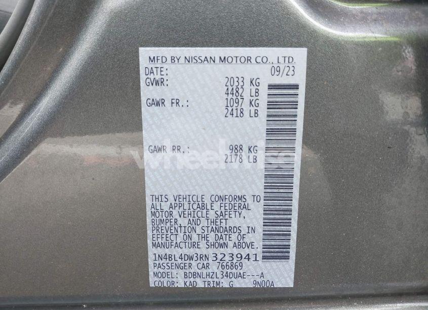 Photo 9 of 2024 Nissan Altima SV INTELLIGENT AWD (VIN 1N4BL4DW3RN323941)