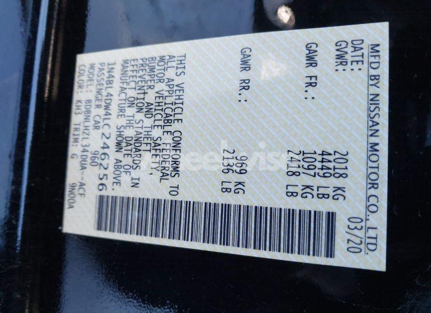 Photo 9 of 2020 Nissan Altima SV INTELLIGENT AWD (VIN 1N4BL4DW4LC246256)