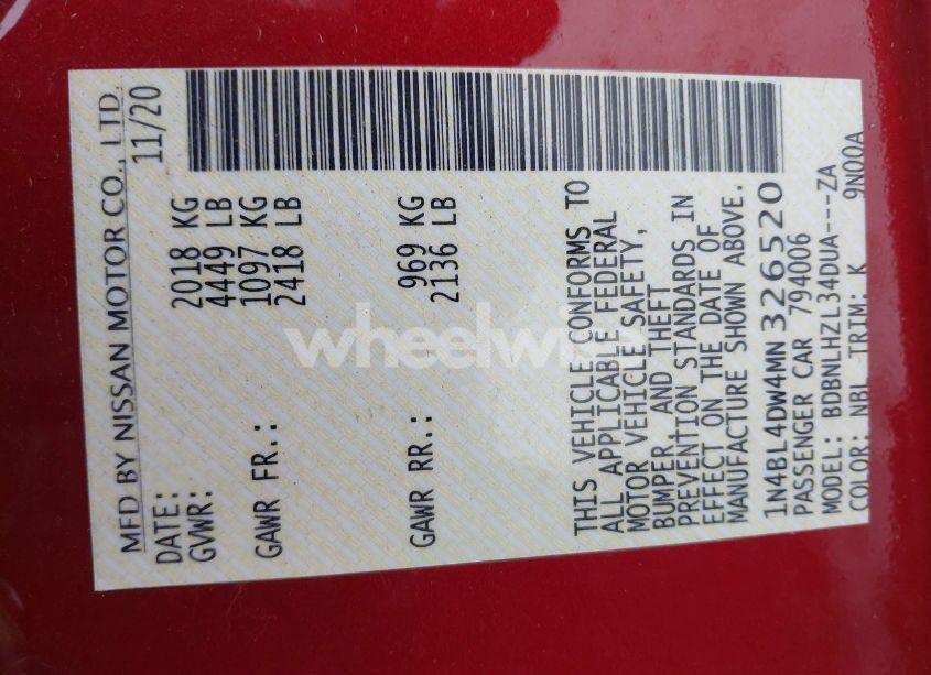 Photo 9 of 2021 Nissan Altima SV INTELLIGENT AWD (VIN 1N4BL4DW4MN326520)