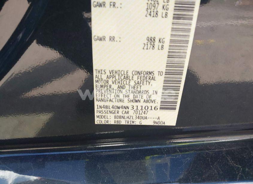 Photo 9 of 2022 Nissan Altima SV INTELLIGENT AWD (VIN 1N4BL4DW4NN311016)