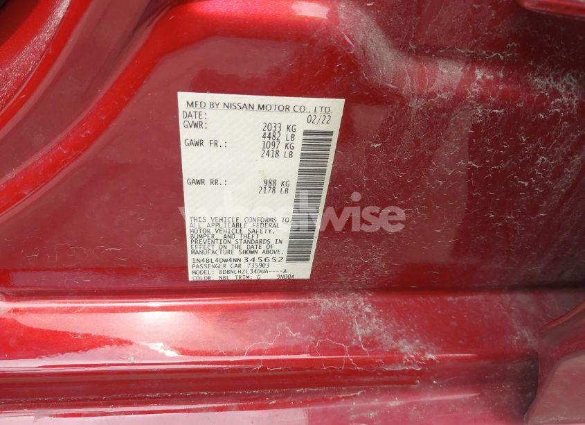 Photo 9 of 2022 Nissan Altima SV INTELLIGENT AWD (VIN 1N4BL4DW4NN345652)