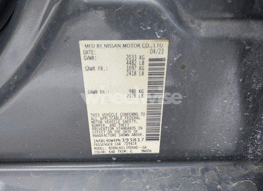 Photo 9 of 2023 Nissan Altima SV INTELLIGENT AWD (VIN 1N4BL4DW4PN393817)