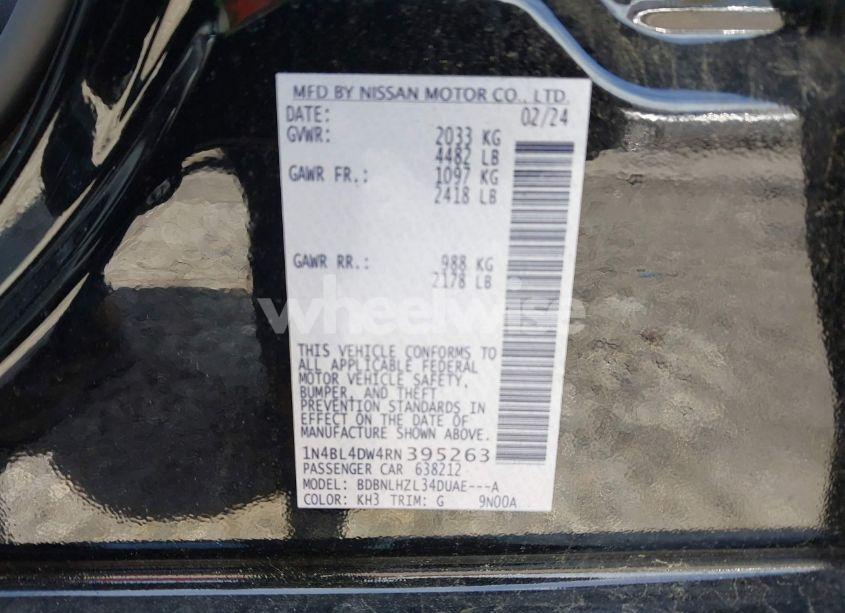 Photo 9 of 2024 Nissan Altima SV INTELLIGENT AWD (VIN 1N4BL4DW4RN395263)