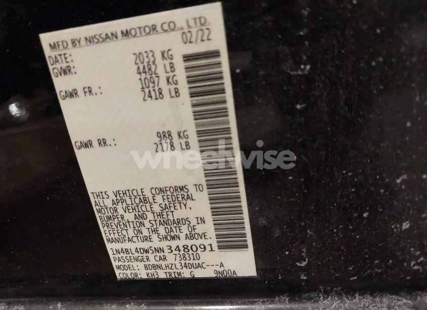 Photo 9 of 2022 Nissan Altima SV INTELLIGENT AWD (VIN 1N4BL4DW5NN348091)