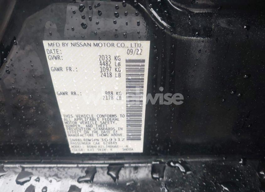 Photo 9 of 2023 Nissan Altima SV INTELLIGENT AWD (VIN 1N4BL4DW5PN309312)