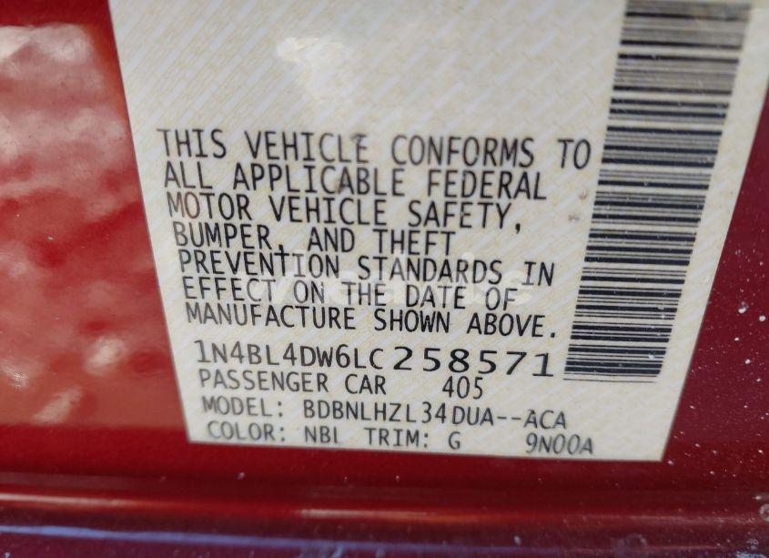 Photo 9 of 2020 Nissan Altima SV INTELLIGENT AWD (VIN 1N4BL4DW6LC258571)