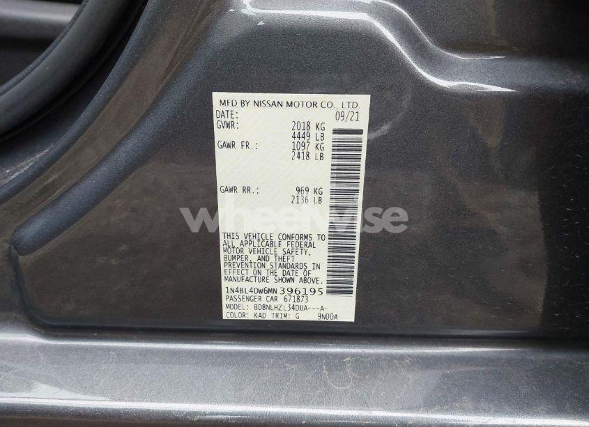 Photo 9 of 2021 Nissan Altima SV INTELLIGENT AWD (VIN 1N4BL4DW6MN396195)