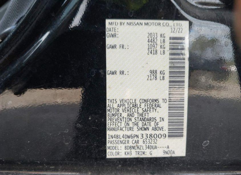 Photo 9 of 2023 Nissan Altima SV INTELLIGENT AWD (VIN 1N4BL4DW6PN338009)