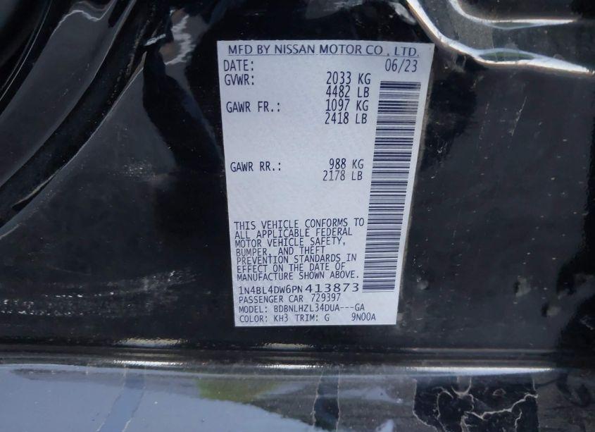 Photo 9 of 2023 Nissan Altima SV INTELLIGENT AWD (VIN 1N4BL4DW6PN413873)