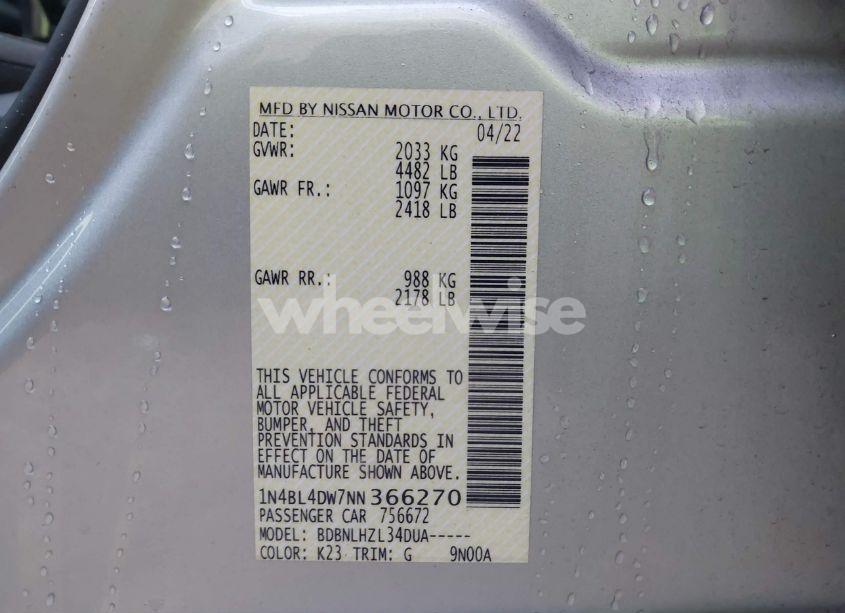 Photo 9 of 2022 Nissan Altima SV INTELLIGENT AWD (VIN 1N4BL4DW7NN366270)