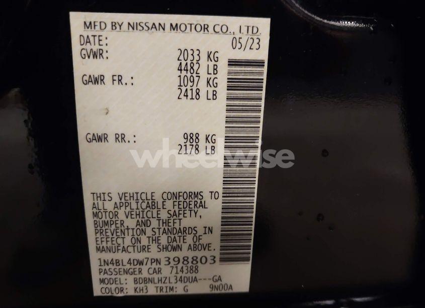 Photo 9 of 2023 Nissan Altima SV INTELLIGENT AWD (VIN 1N4BL4DW7PN398803)