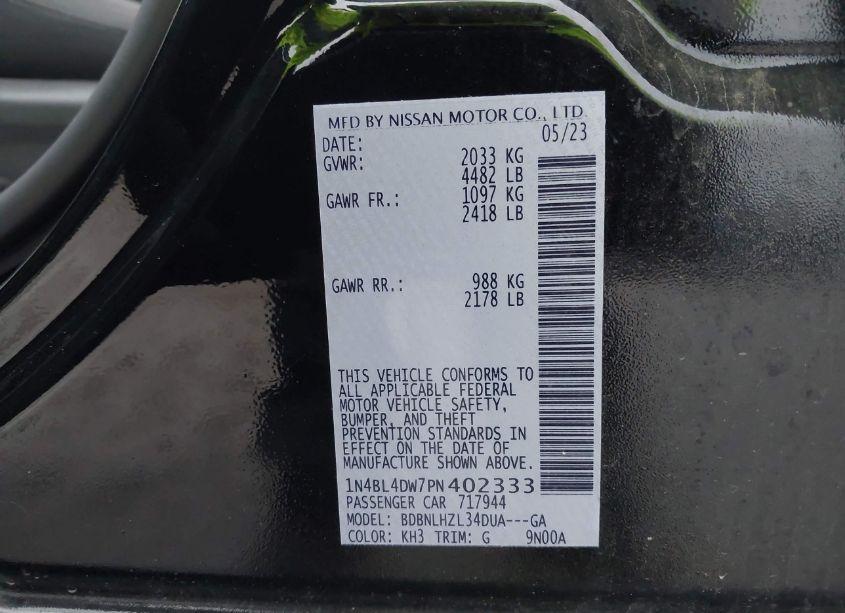 Photo 9 of 2023 Nissan Altima SV INTELLIGENT AWD (VIN 1N4BL4DW7PN402333)