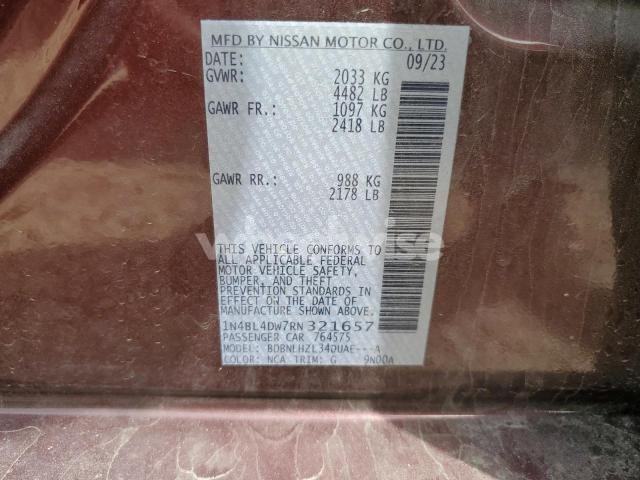 2024 NISSAN ALTIMA SV (VIN 1N4BL4DW7RN321657) main photo