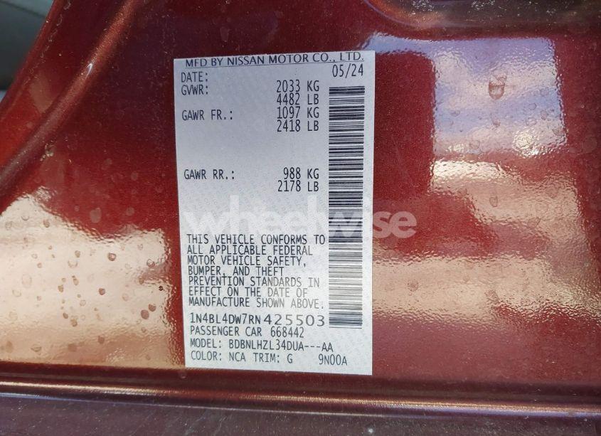 Photo 9 of 2024 Nissan Altima SV INTELLIGENT AWD (VIN 1N4BL4DW7RN425503)