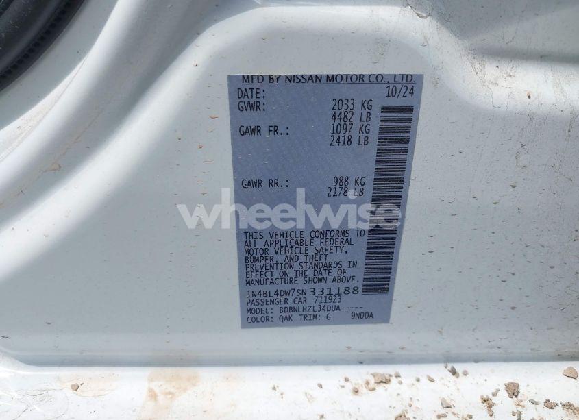 Photo 9 of 2025 Nissan Altima SV AWD (VIN 1N4BL4DW7SN331188)