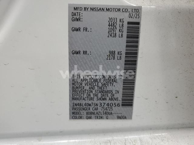 Photo 5 of 2025 NISSAN ALTIMA SV (VIN 1N4BL4DW7SN374056)