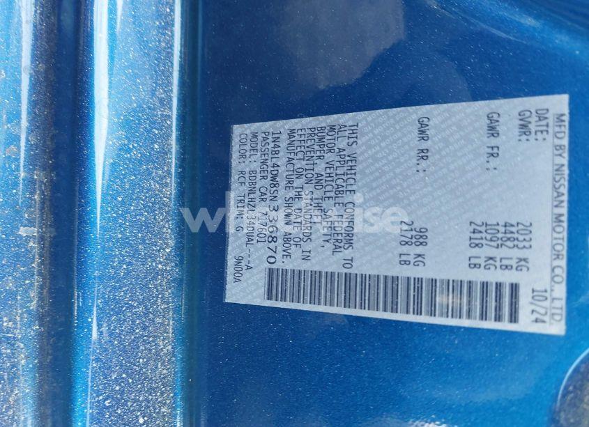 Photo 9 of 2025 Nissan Altima SV AWD (VIN 1N4BL4DW8SN336870)