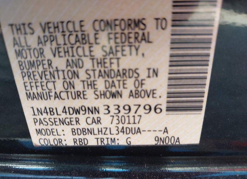 Photo 9 of 2022 Nissan Altima SV INTELLIGENT AWD (VIN 1N4BL4DW9NN339796)