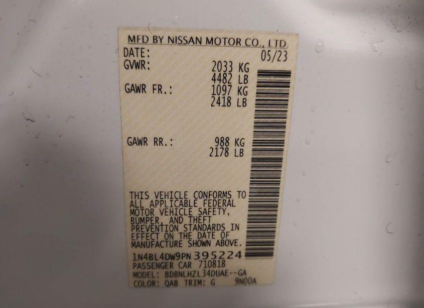 Photo 9 of 2023 Nissan Altima SV INTELLIGENT AWD (VIN 1N4BL4DW9PN395224)