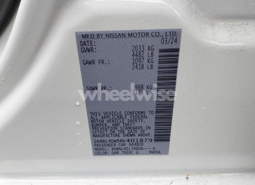 Photo 9 of 2024 Nissan Altima SV INTELLIGENT AWD (VIN 1N4BL4DW9RN401879)