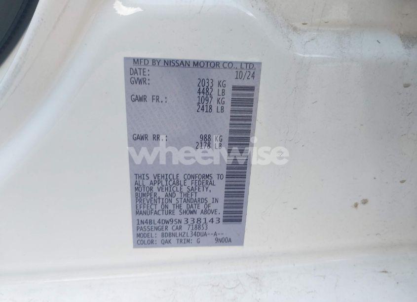 Photo 9 of 2025 Nissan Altima SV AWD (VIN 1N4BL4DW9SN338143)