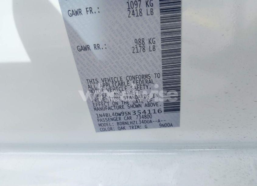 Photo 9 of 2025 Nissan Altima SV AWD (VIN 1N4BL4DW9SN354116)