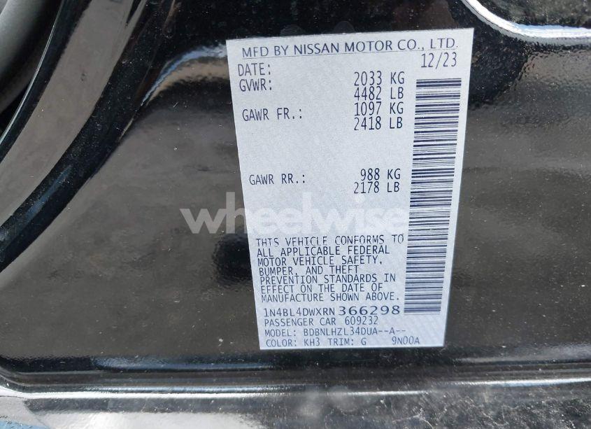 Photo 9 of 2024 Nissan Altima SV INTELLIGENT AWD (VIN 1N4BL4DWXRN366298)