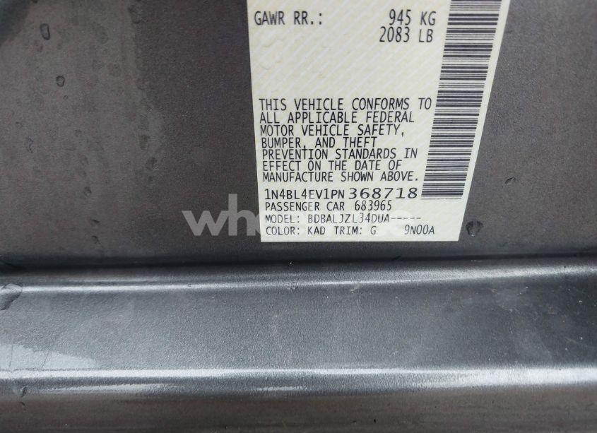 Photo 9 of 2023 Nissan Altima SL FWD (VIN 1N4BL4EV1PN368718)