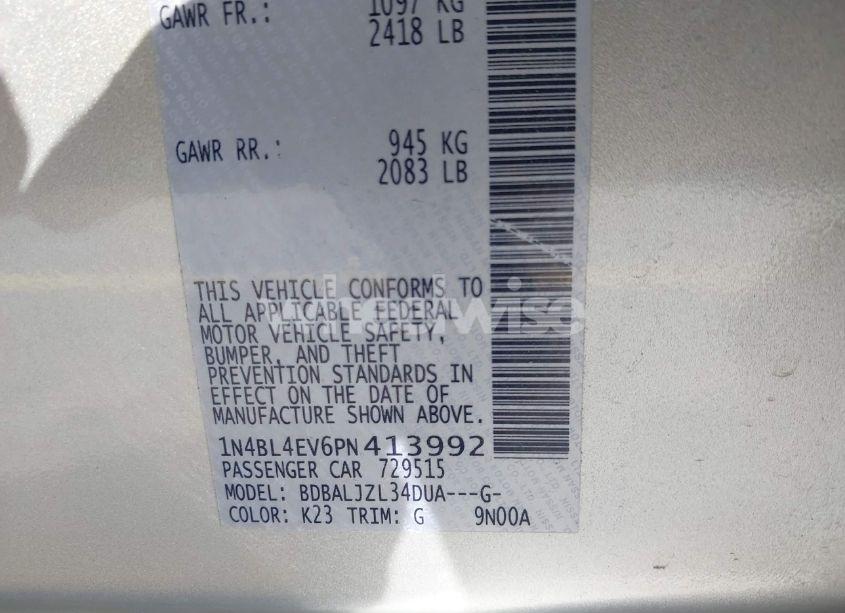 Photo 9 of 2023 Nissan Altima SL FWD (VIN 1N4BL4EV6PN413992)