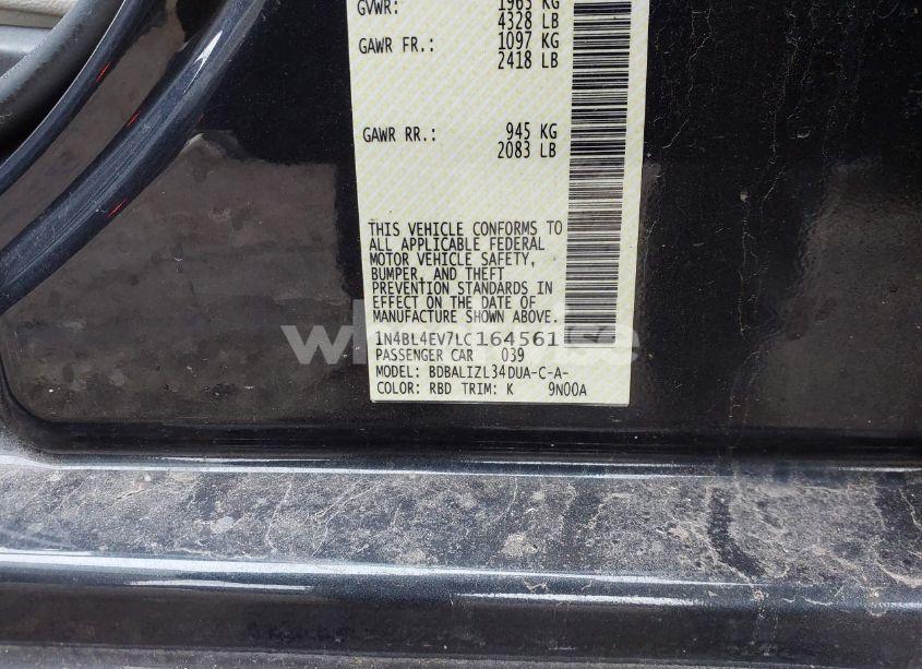 Photo 9 of 2020 Nissan Altima SL FWD (VIN 1N4BL4EV7LC164561)