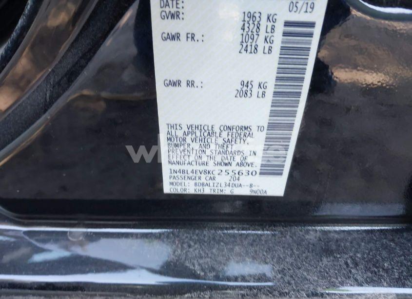 Photo 9 of 2019 Nissan Altima 2.5 SL (VIN 1N4BL4EV8KC255630)