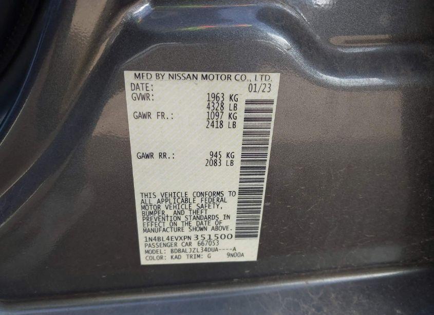 Photo 9 of 2023 Nissan Altima SL (VIN 1N4BL4EVXPN351500)