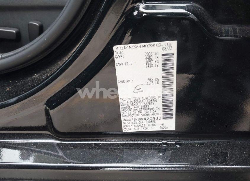 Photo 9 of 2022 Nissan Altima SL INTELLIGENT AWD (VIN 1N4BL4EW1NN420533)