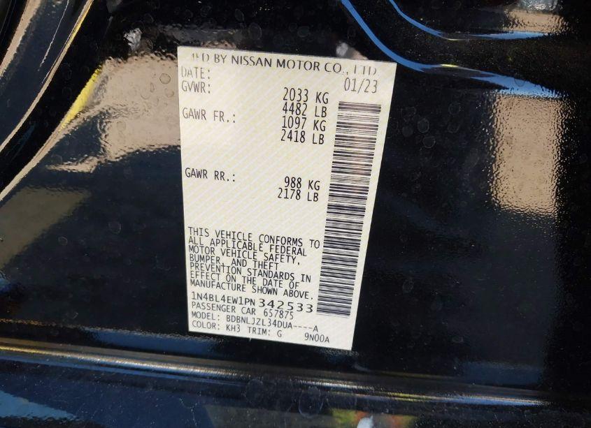 Photo 9 of 2023 Nissan Altima SL INTELLIGENT AWD (VIN 1N4BL4EW1PN342533)