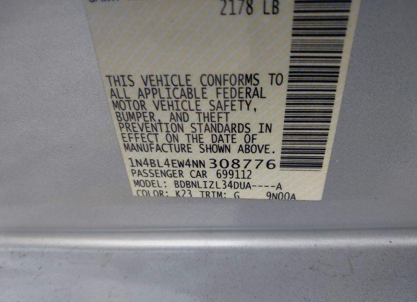 Photo 9 of 2022 Nissan Altima SL INTELLIGENT AWD (VIN 1N4BL4EW4NN308776)