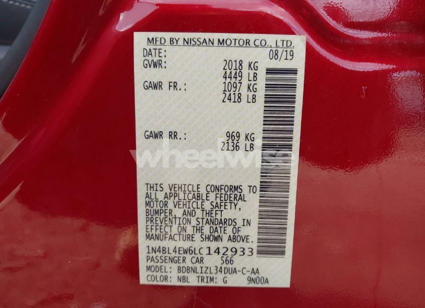 Photo 9 of 2020 Nissan Altima SL INTELLIGENT AWD (VIN 1N4BL4EW6LC142933)