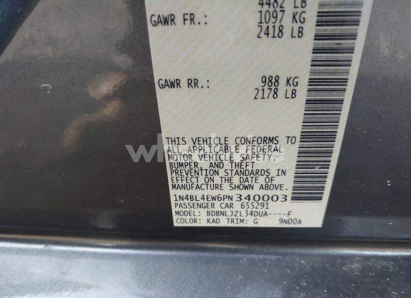 Photo 9 of 2023 Nissan Altima SL INTELLIGENT AWD (VIN 1N4BL4EW6PN340003)