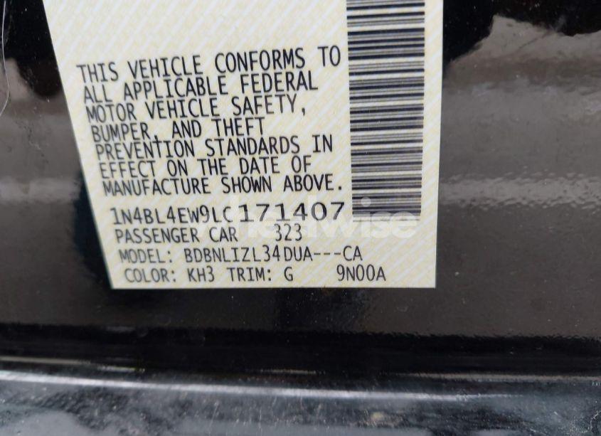 Photo 9 of 2020 Nissan Altima SL INTELLIGENT AWD (VIN 1N4BL4EW9LC171407)