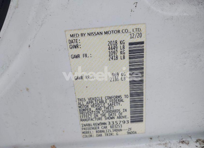 Photo 9 of 2021 Nissan Altima SL INTELLIGENT AWD (VIN 1N4BL4EW9MN335793)