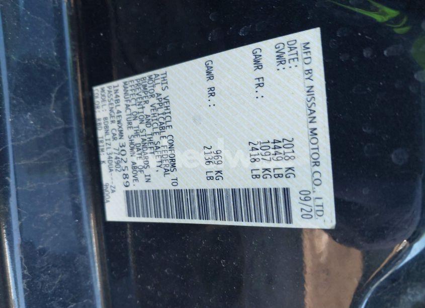 Photo 9 of 2021 Nissan Altima SL INTELLIGENT AWD (VIN 1N4BL4EWXMN302589)