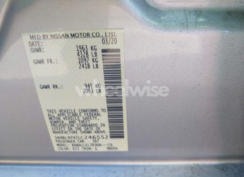 Photo 9 of 2020 Nissan Altima PLATINUM FWD (VIN 1N4BL4FV2LC246552)