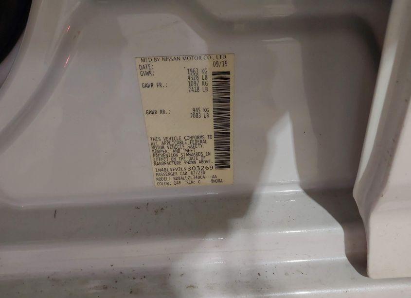 Photo 9 of 2020 Nissan Altima PLATINUM FWD (VIN 1N4BL4FV2LN303269)