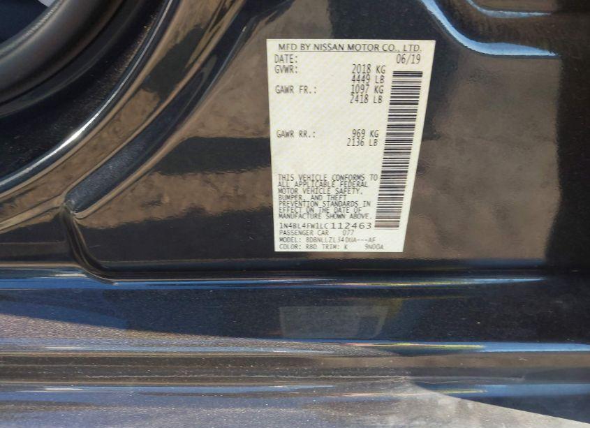 Photo 9 of 2020 Nissan Altima PLATINUM INTELLIGENT AWD (VIN 1N4BL4FW1LC112463)