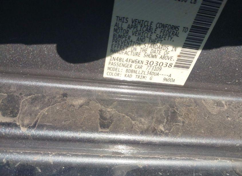 Photo 9 of 2019 Nissan Altima 2.5 PLATINUM (VIN 1N4BL4FW6KN303038)