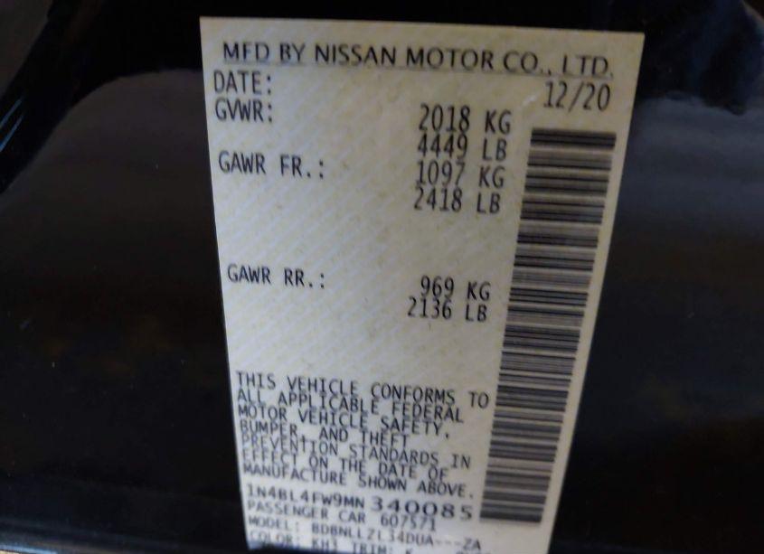 Photo 9 of 2021 Nissan Altima PLATINUM INTELLIGENT AWD (VIN 1N4BL4FW9MN340085)